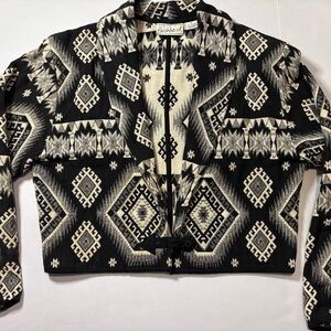 Flashback Vintage Cropped Tapestry Blazer Single Button Size M‎ Aztec